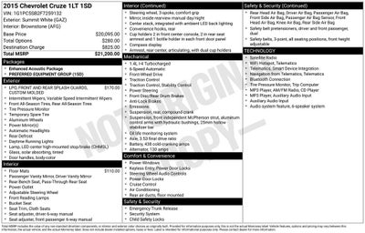 2015 Chevrolet Cruze 1LT 1LT