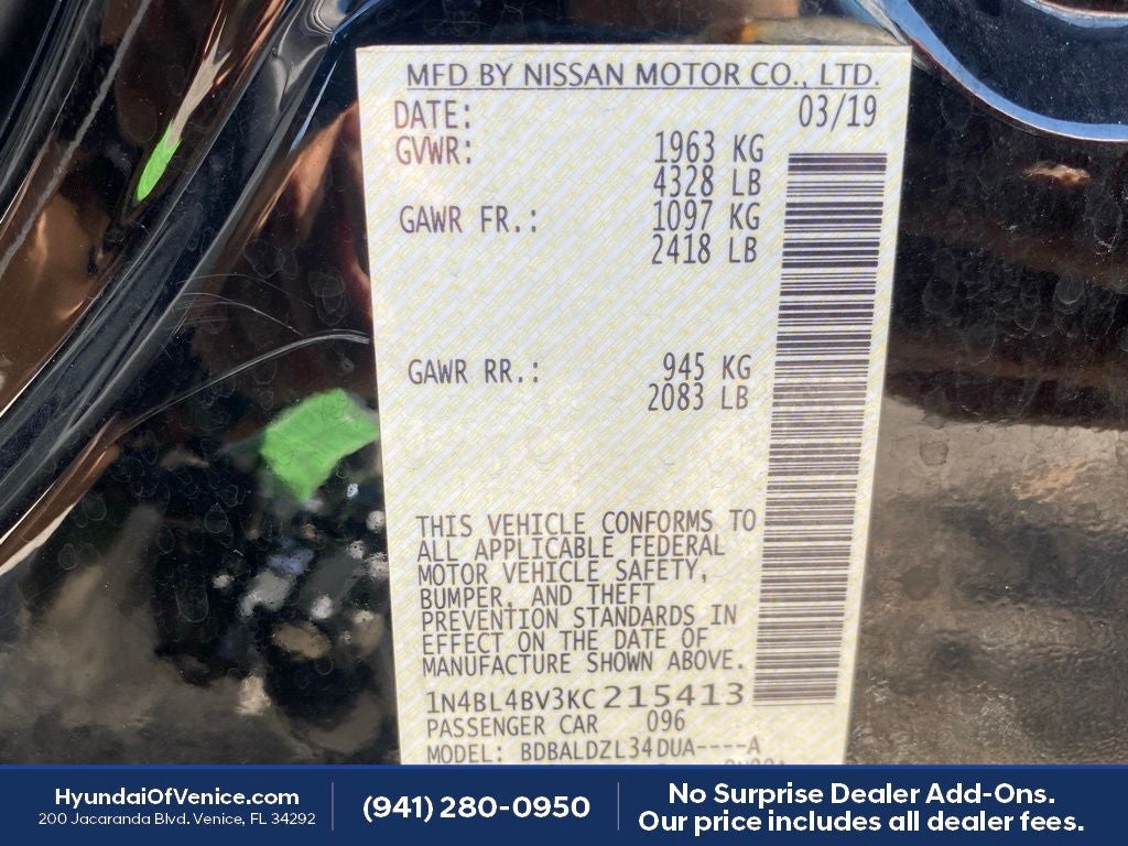 2019 Nissan Altima 2.5 S