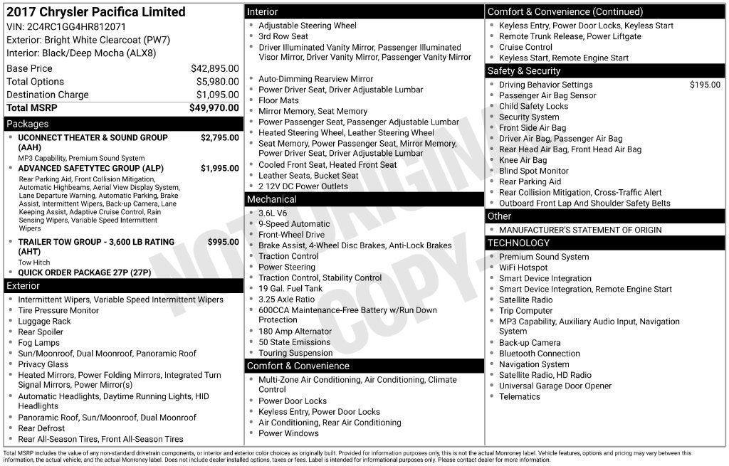 2017 Chrysler Pacifica Limited
