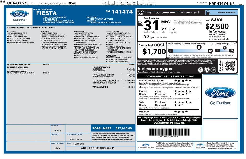 2015 Ford Fiesta SE