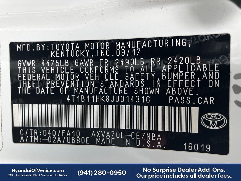 2018 Toyota Camry LE