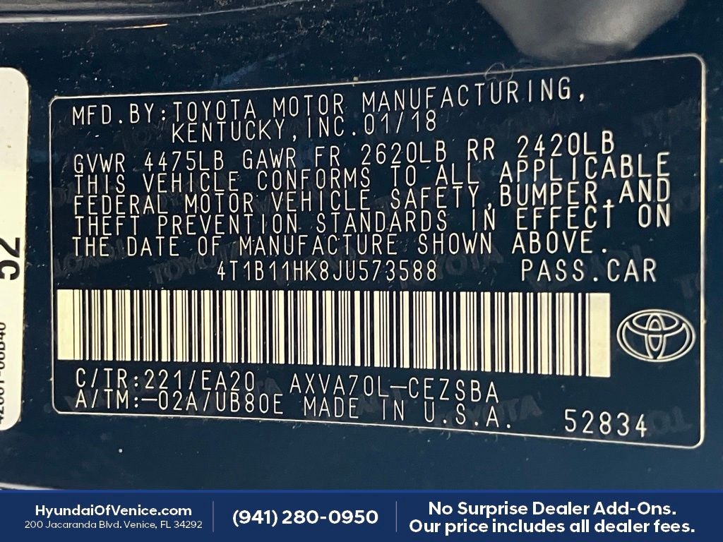 2018 Toyota Camry SE