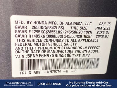 2016 Honda Pilot Touring