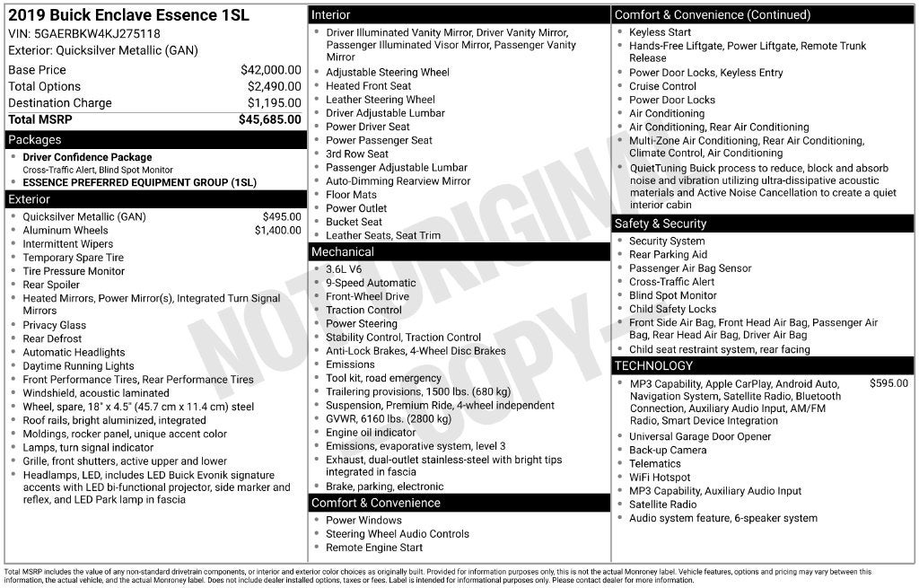 2019 Buick Enclave Essence