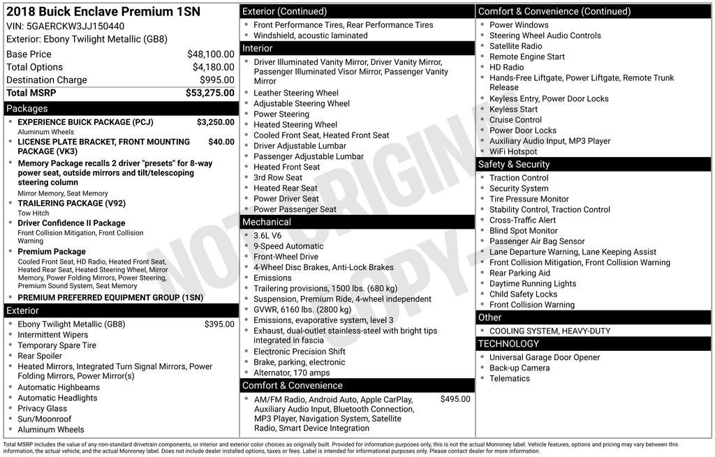 2018 Buick Enclave Premium Group