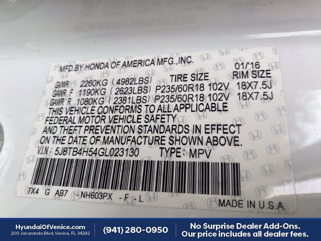 2016 Acura RDX Base
