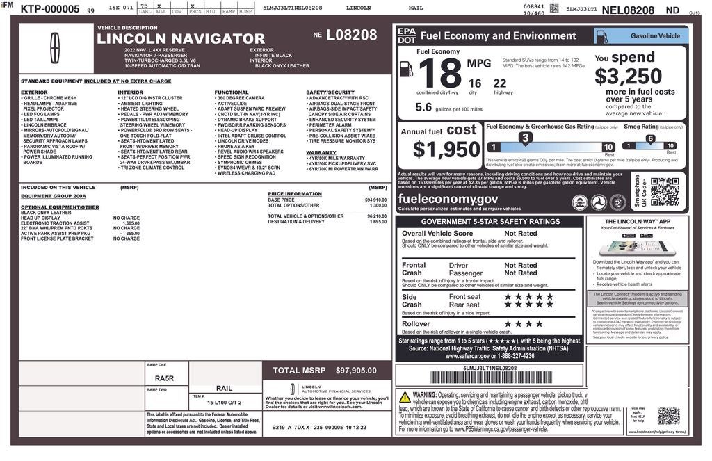 2022 Lincoln Navigator L Reserve