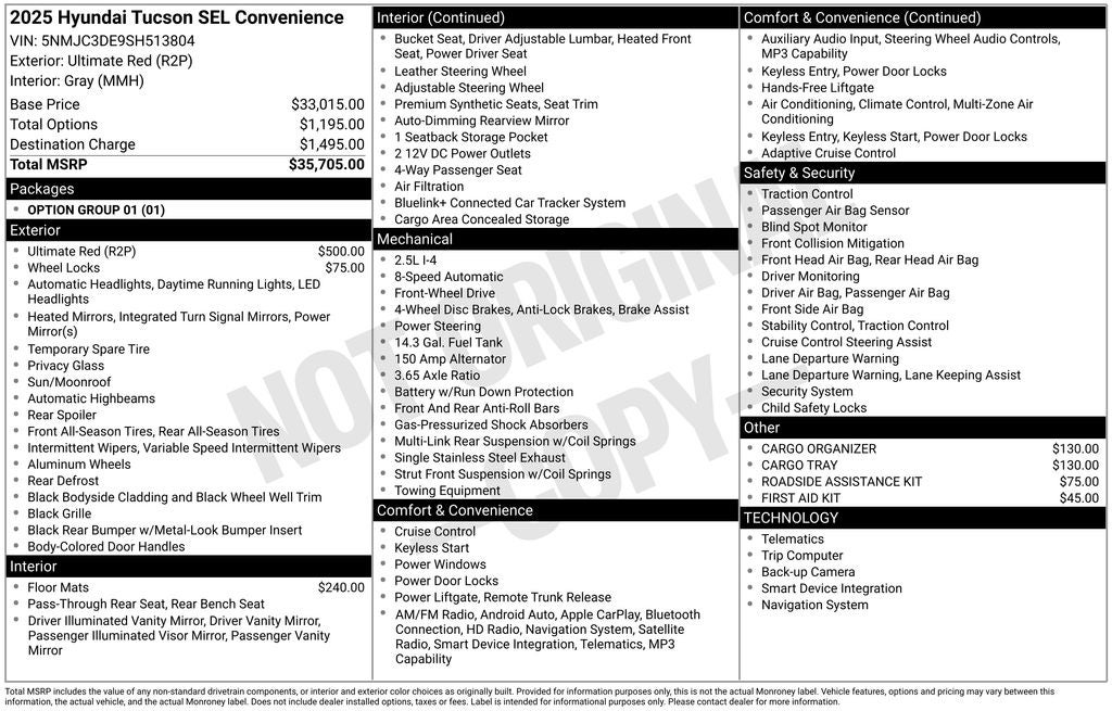 2025 Hyundai TUCSON SEL Convenience