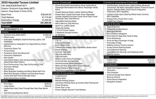 2025 Hyundai TUCSON Limited