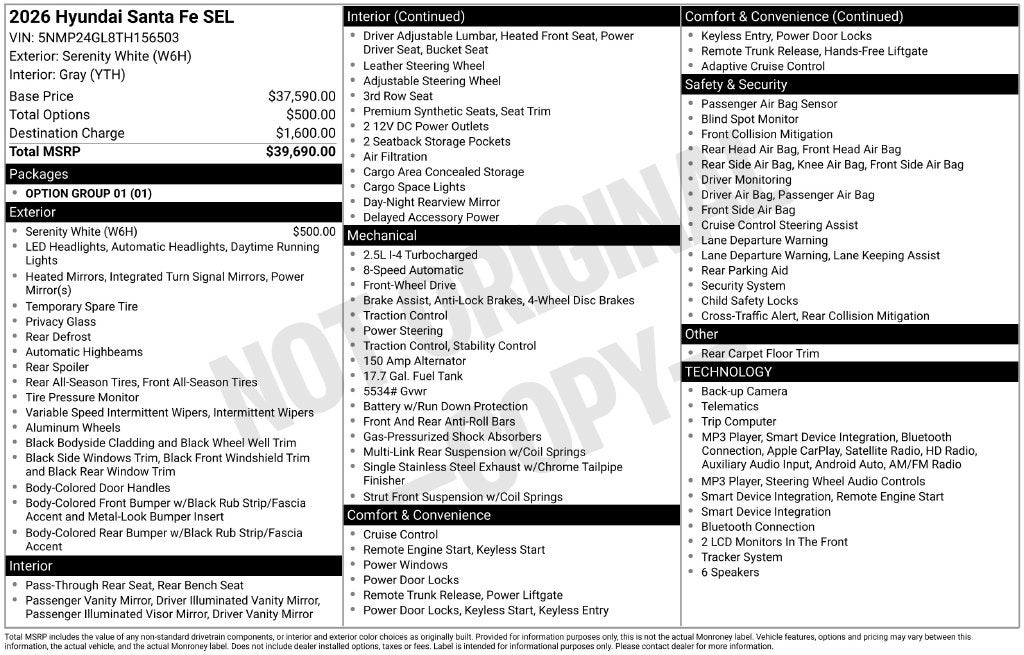 2026 Hyundai SANTA FE SEL