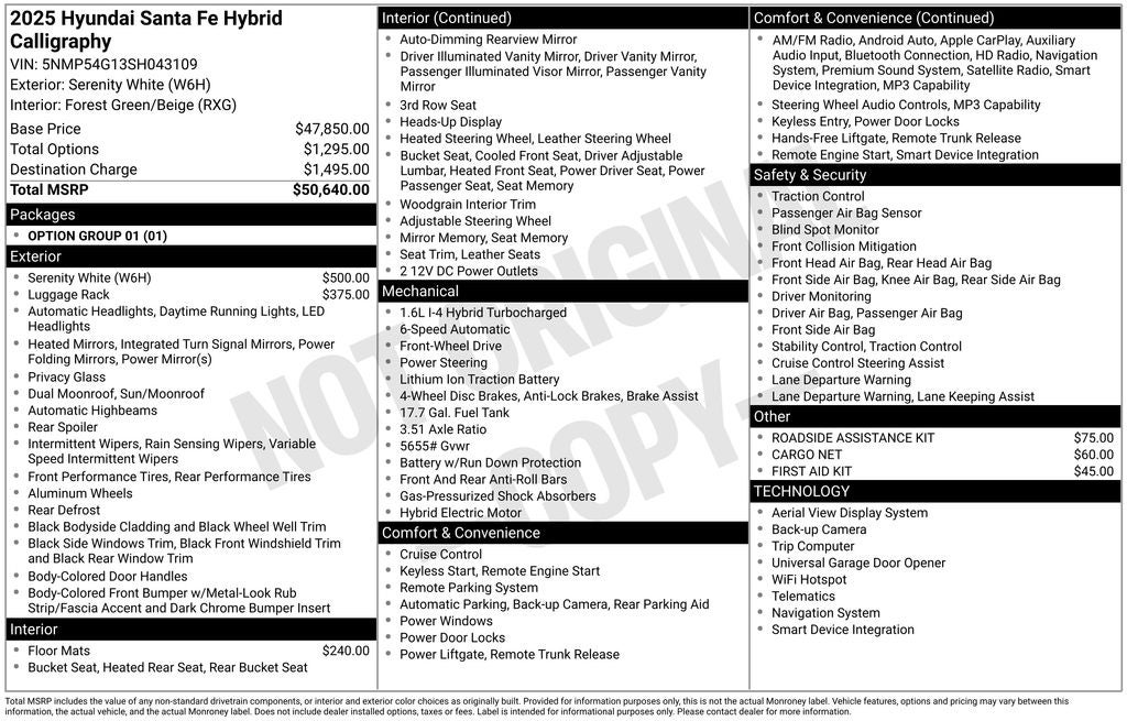 2025 Hyundai SANTA FE HYBRID Calligraphy
