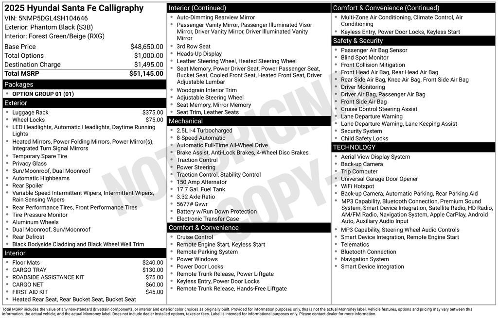 2025 Hyundai SANTA FE Calligraphy