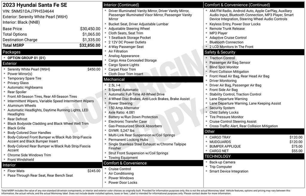 2023 Hyundai SANTA FE SE