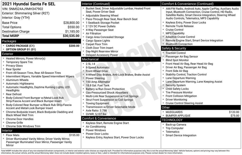 2021 Hyundai SANTA FE SEL