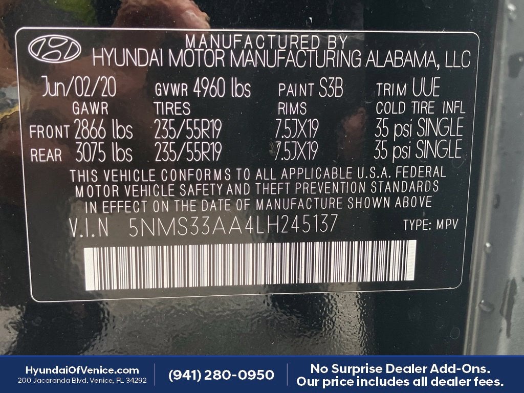 2020 Hyundai SANTA FE SEL