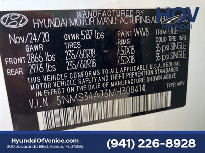 2021 Hyundai SANTA FE SEL Convenience + Premium Package