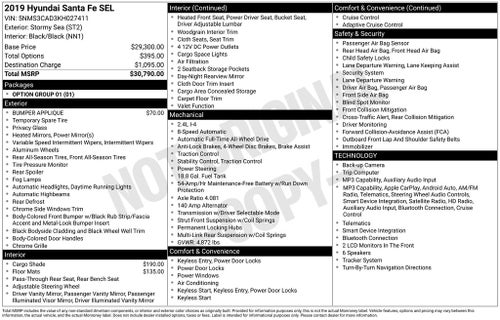 2019 Hyundai SANTA FE SEL