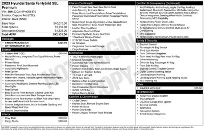 2023 Hyundai SANTA FE HYBRID SEL Premium