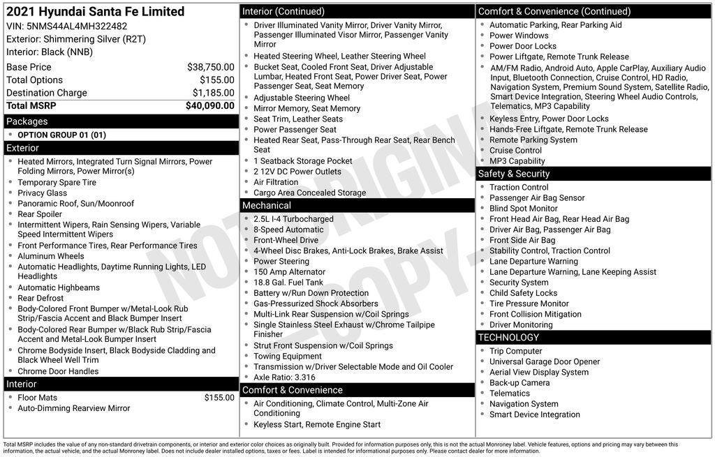 2021 Hyundai SANTA FE Limited