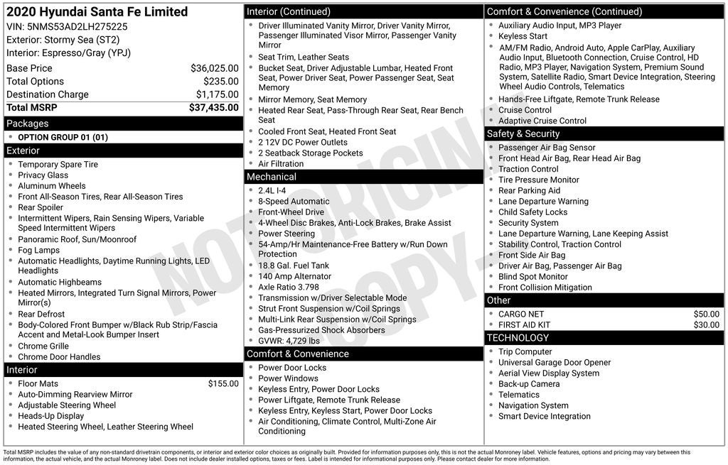 2020 Hyundai SANTA FE Limited