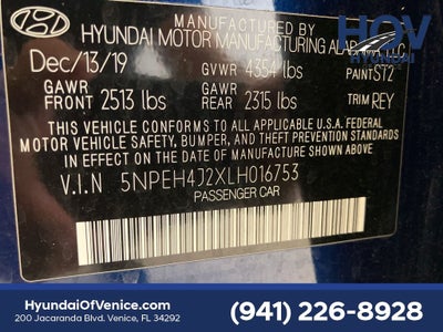 2020 Hyundai SONATA Limited