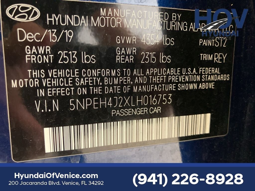 2020 Hyundai SONATA Limited