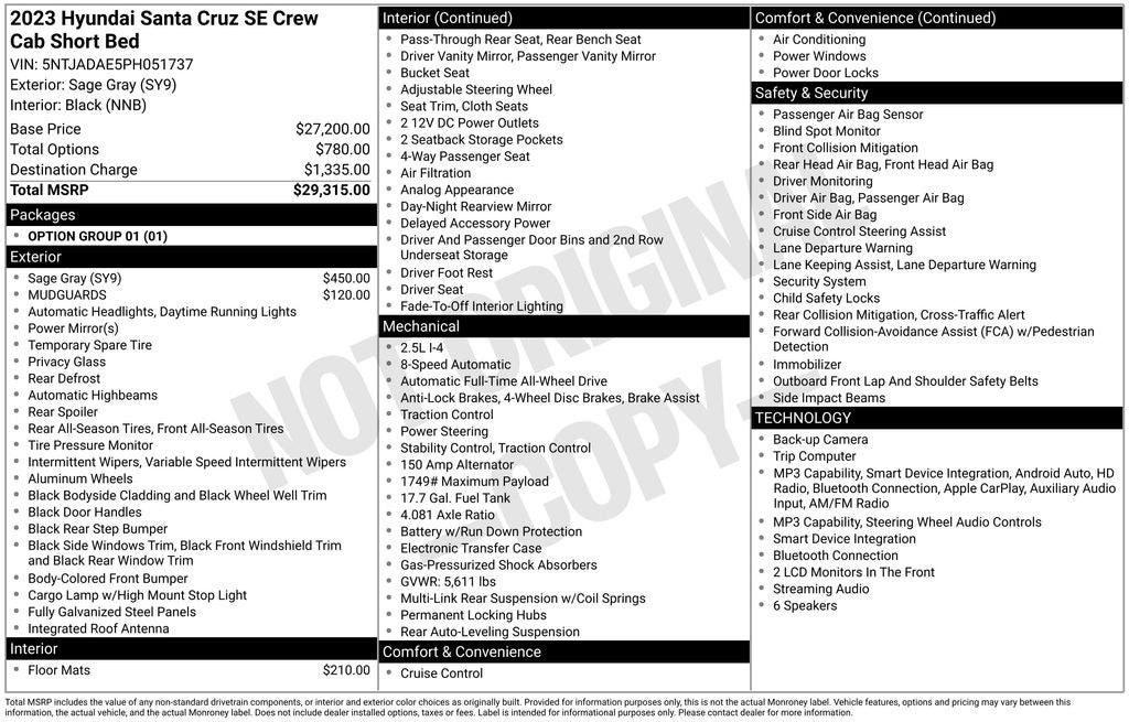 2023 Hyundai SANTA CRUZ SE
