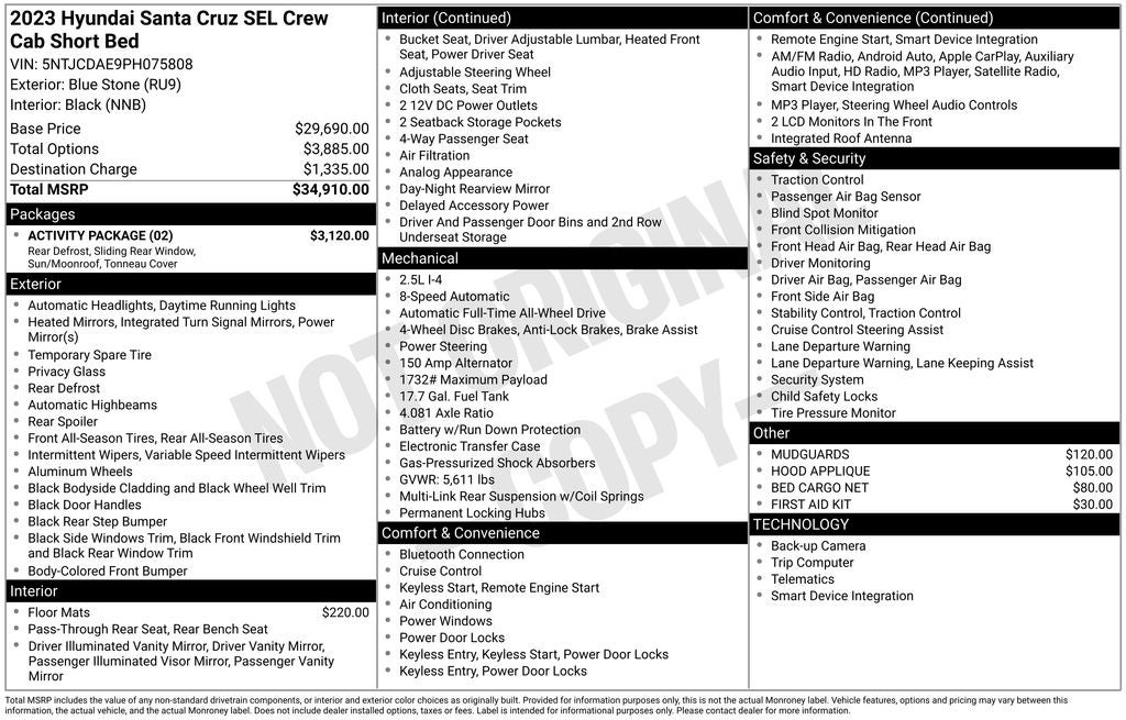 2023 Hyundai SANTA CRUZ SEL