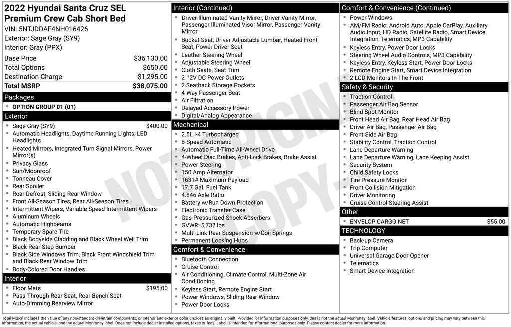 2022 Hyundai SANTA CRUZ SEL Premium