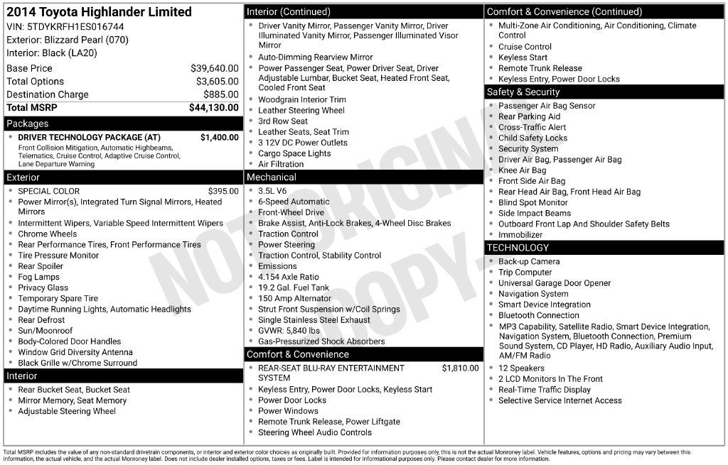 2014 Toyota Highlander Base