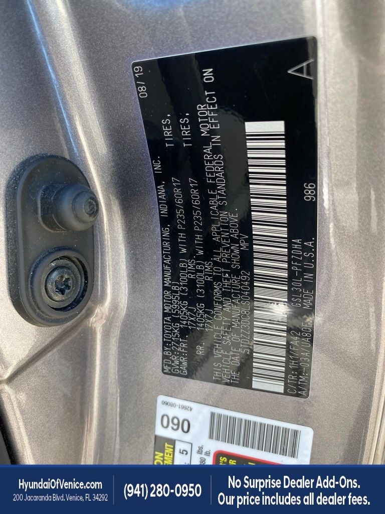 2020 Toyota Sienna L 7 Passenger
