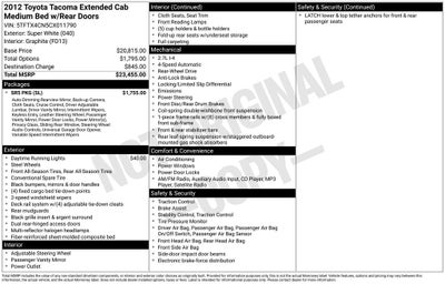 2012 Toyota Tacoma Base