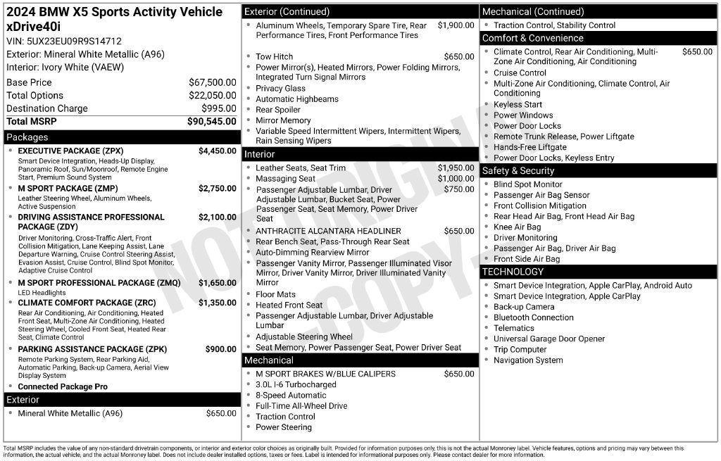 2024 BMW X5 xDrive40i