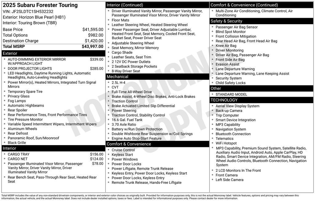 2025 Subaru Forester Touring