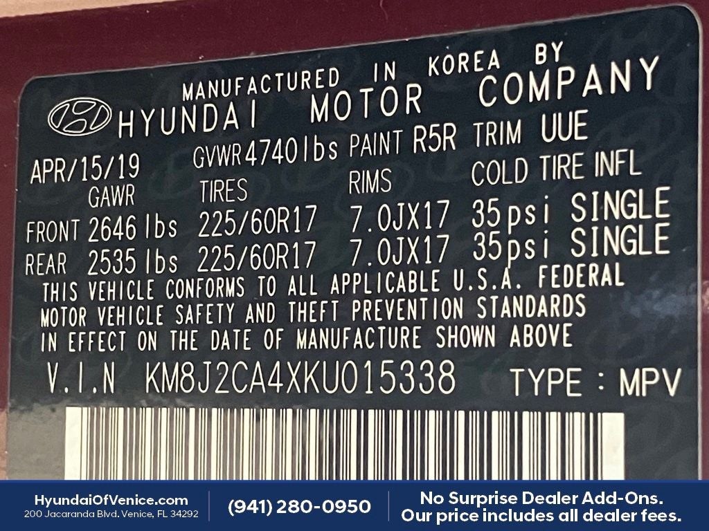 2019 Hyundai TUCSON SE