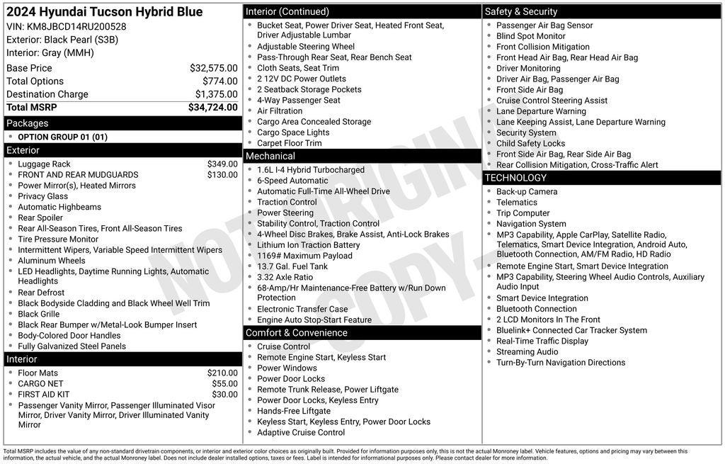 2024 Hyundai TUCSON HYBRID Blue