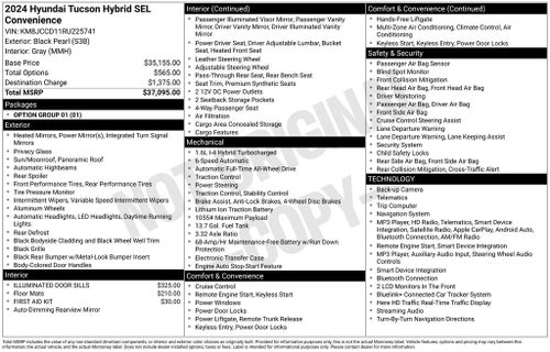 2024 Hyundai TUCSON HYBRID SEL Convenience