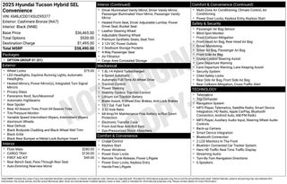 2025 Hyundai TUCSON HYBRID SEL Convenience