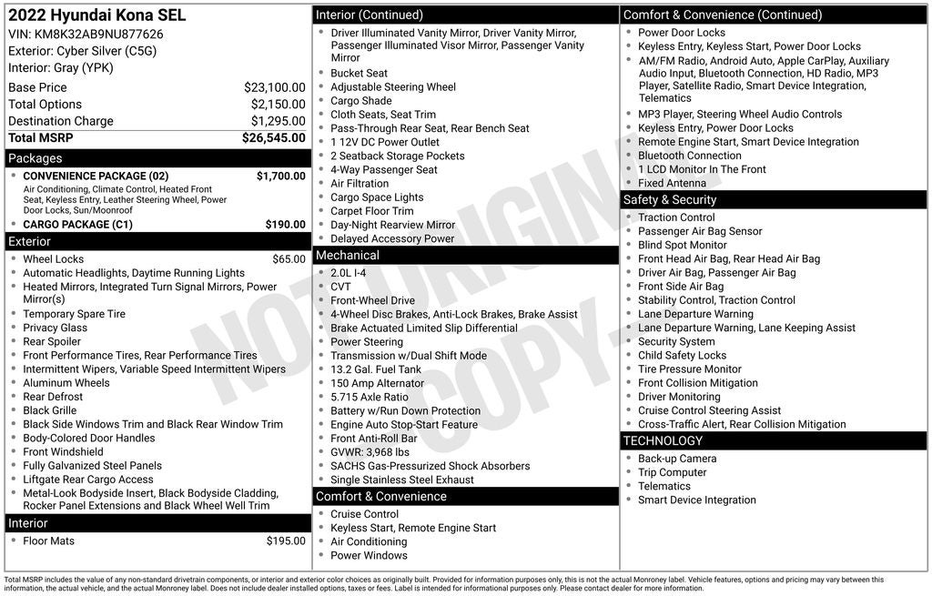 2022 Hyundai KONA SEL
