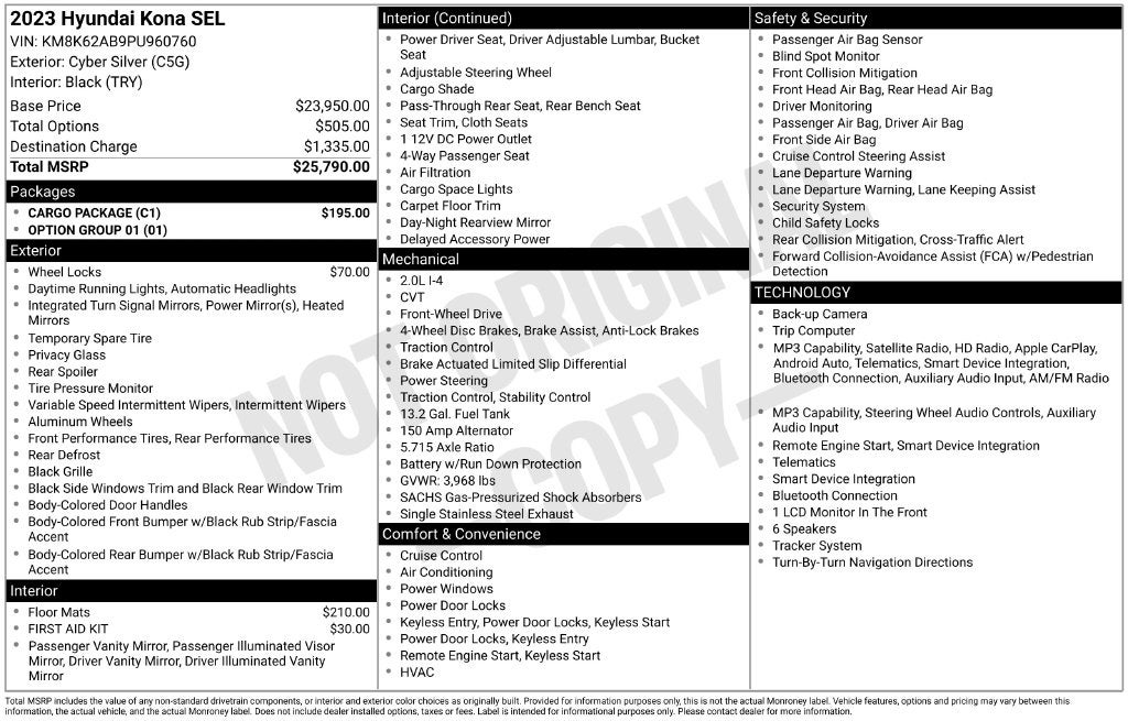 2023 Hyundai KONA SEL