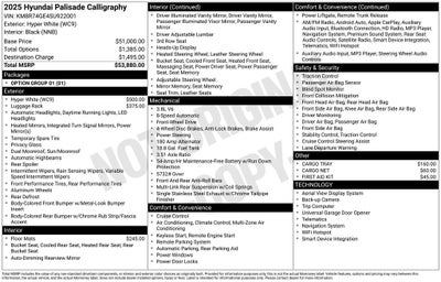 2025 Hyundai PALISADE Calligraphy