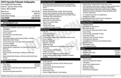 2022 Hyundai PALISADE Calligraphy