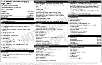 2025 Hyundai PALISADE Calligraphy Night Edition