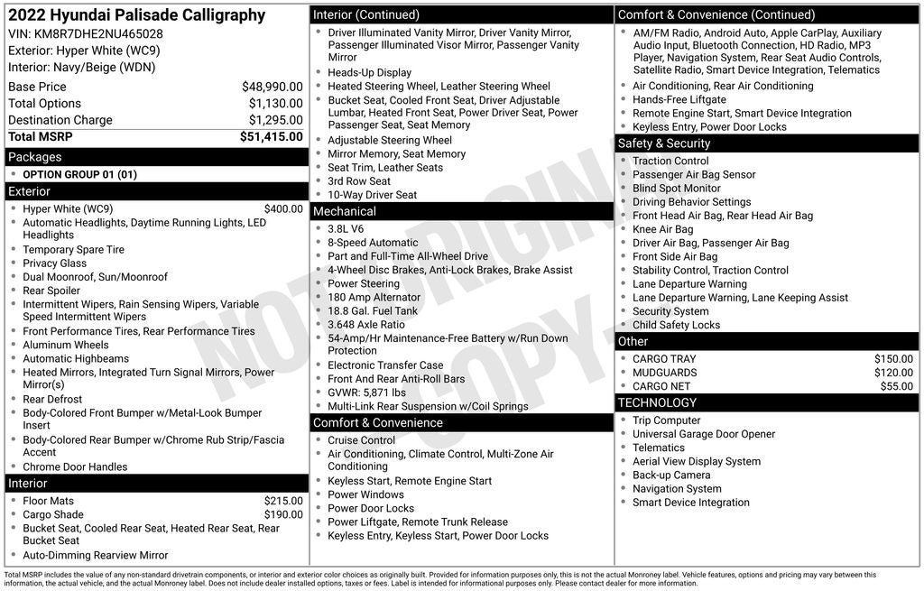 2022 Hyundai PALISADE Calligraphy
