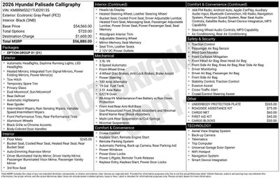 2026 Hyundai PALISADE Calligraphy