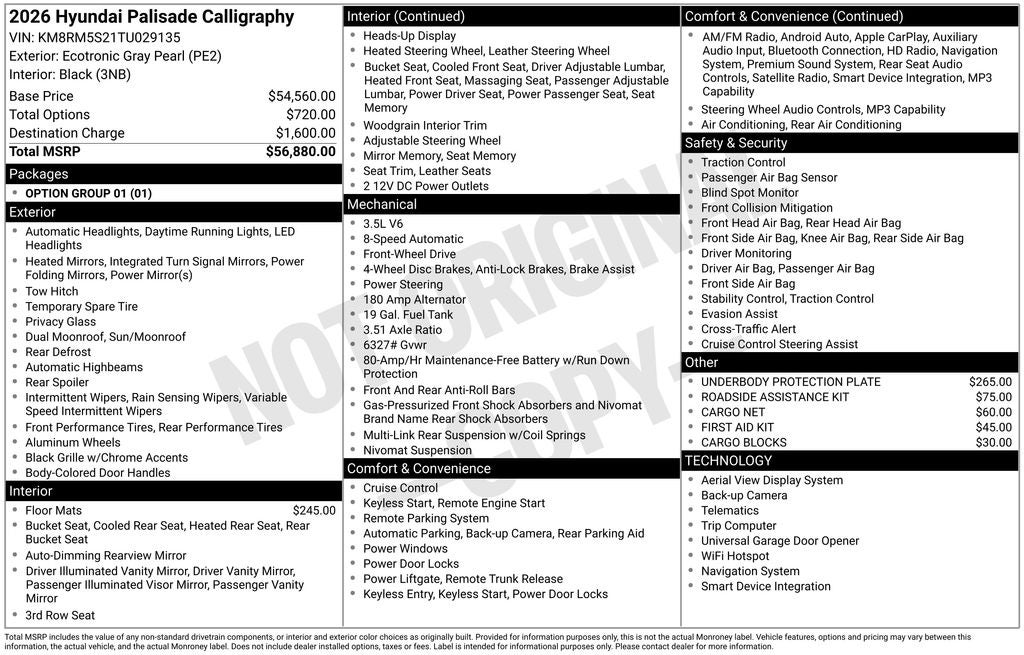 2026 Hyundai PALISADE Calligraphy
