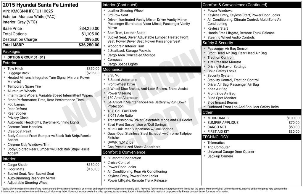2015 Hyundai SANTA FE Limited
