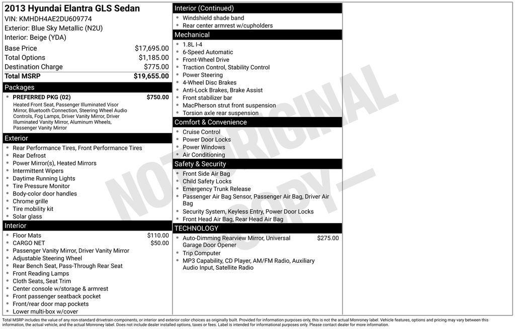 2013 Hyundai ELANTRA GLS