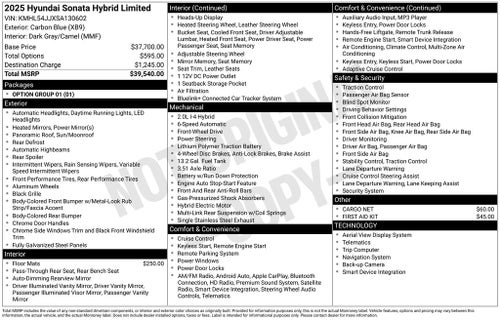 2025 Hyundai SONATA HYBRID Limited