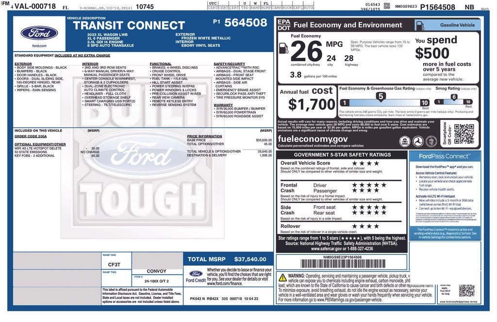2023 Ford Transit Connect XL